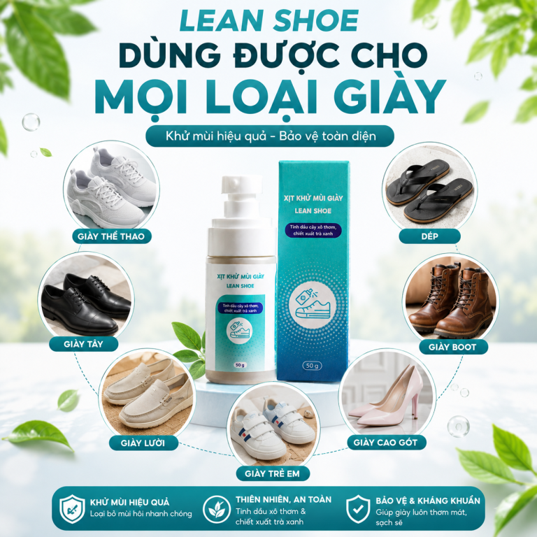 Lean Shoe dùng được cho mọi loại giày: sneaker, giày da, boot, sandal